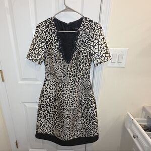 Yigal Azrouel Black and White Geometric Dress